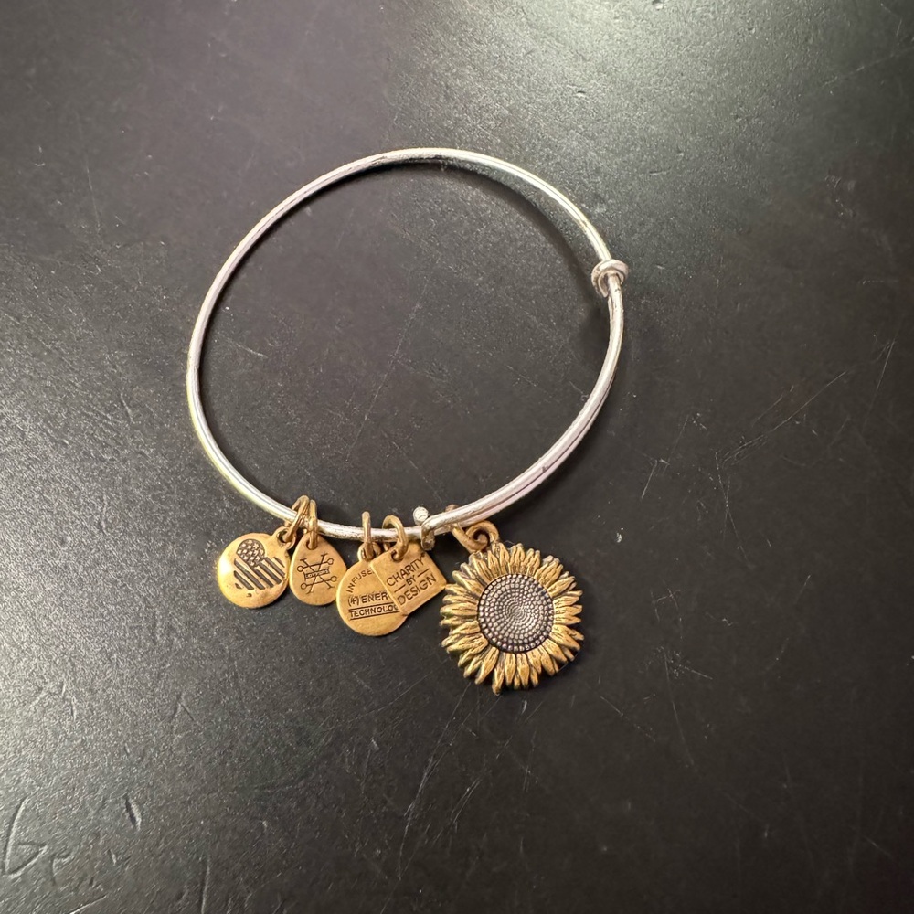 Alex and Ani Sunflower Charm Bangle - Picture 3 of 4